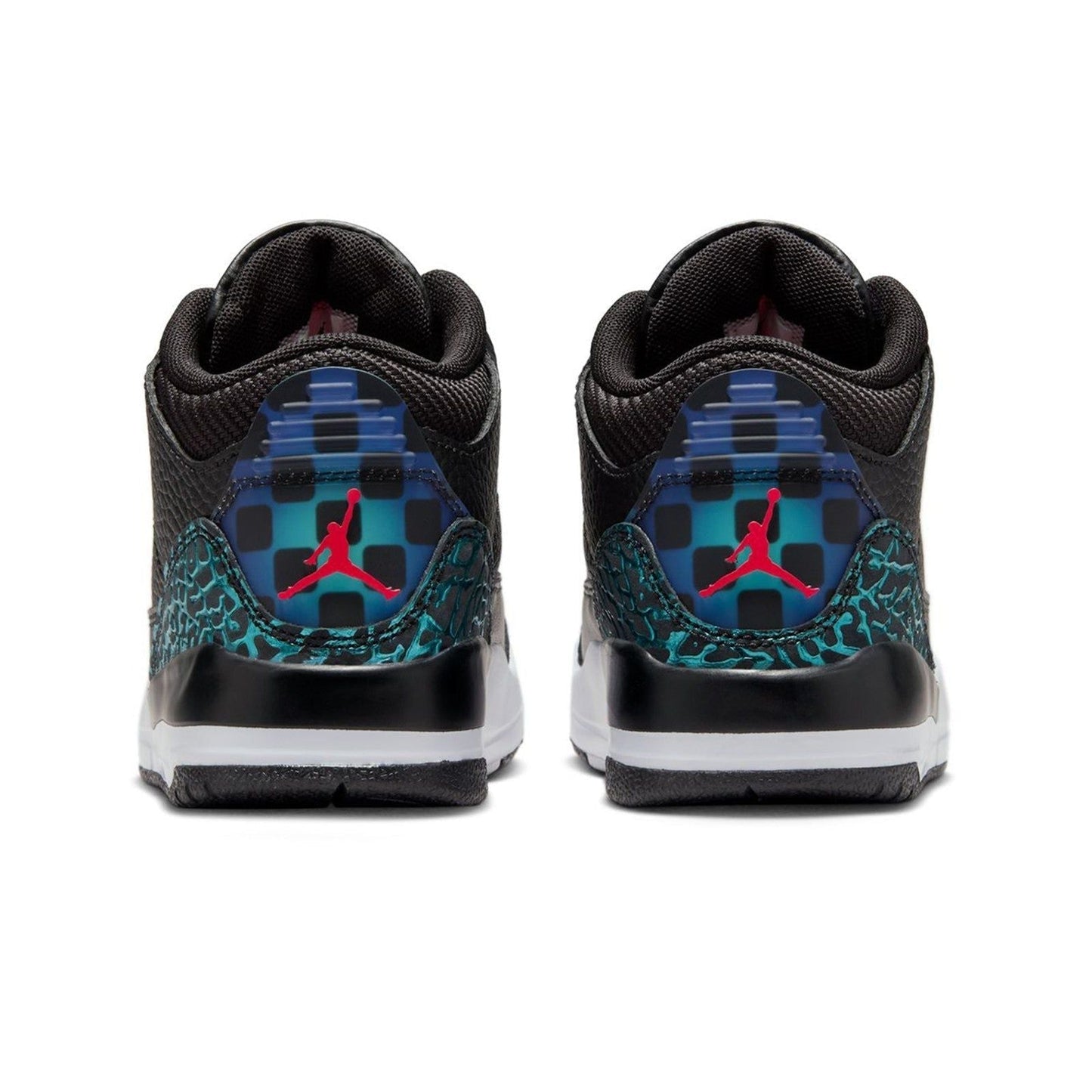 Nike Kids' Air Jordan 3 Retro PS Shoes - Black / Hyper Jade / Red / White