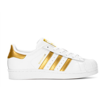 Adidas Kids' Superstar J Shoes - White / Gold Metallic
