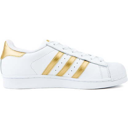 Adidas Kids' Superstar J Shoes - White / Gold Metallic