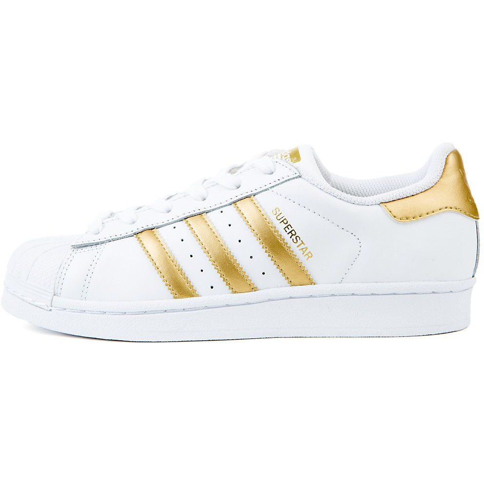 Adidas Kids' Superstar J Shoes - White / Gold Metallic