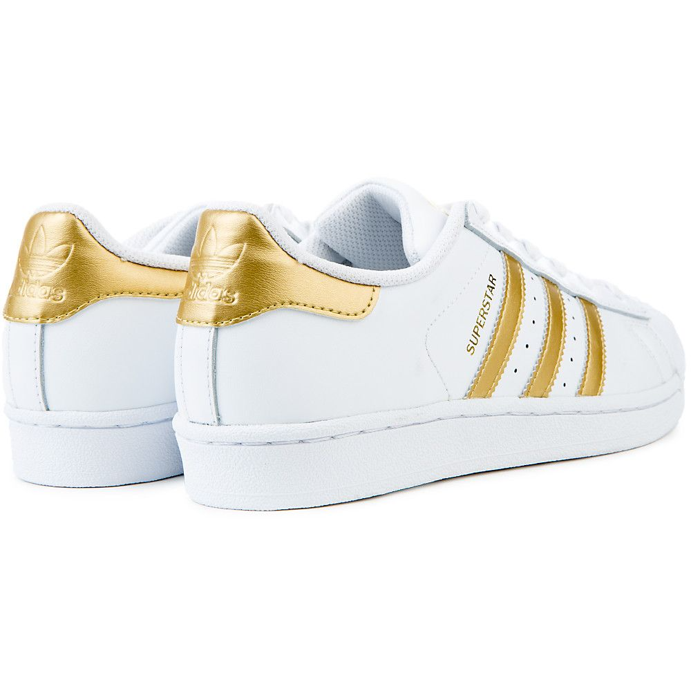 Adidas Kids' Superstar J Shoes - White / Gold Metallic