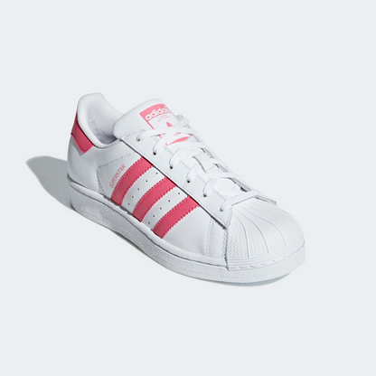 Adidas Kids' Superstar Shoes - Cloud White / Real Pink
