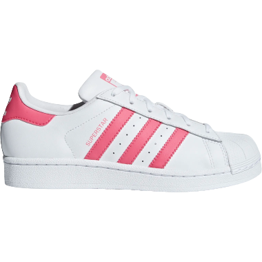 Adidas Kids' Superstar Shoes - Cloud White / Real Pink