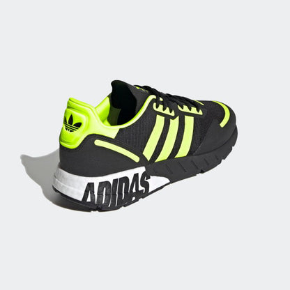Adidas Men's ZX 1K Boost Shoes - Core Black / Solar Yellow / Matte Silver