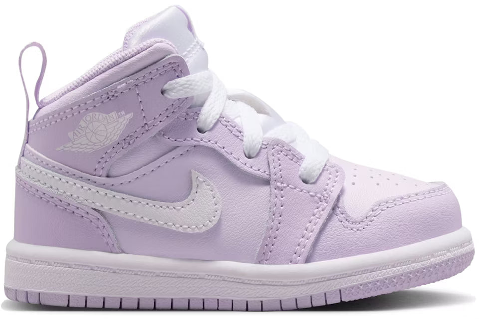 Nike Kids' Jordan 1 Mid Shoes - Violet Mist / Barely Grape / White