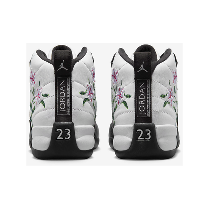 Nike Kids' Air Jordan 12 Retro GS Shoes - White / Black / Vivid Green / Lavender Mist