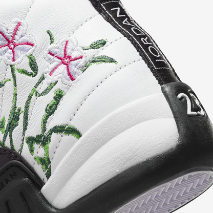 Nike Kids' Air Jordan 12 Retro GS Shoes - White / Black / Vivid Green / Lavender Mist