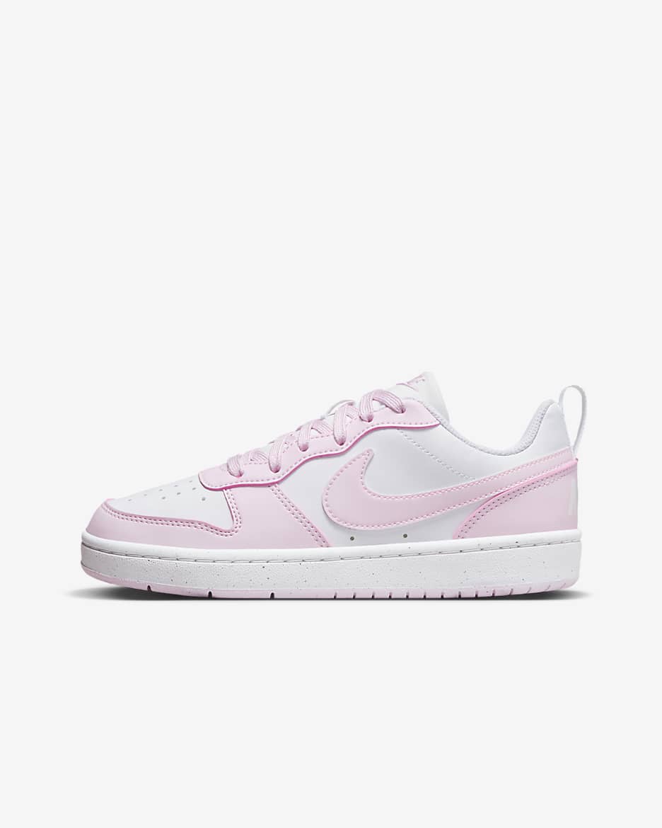 Nike Kids' Court Borough Low Recraft Shoes - Pink Foam / White