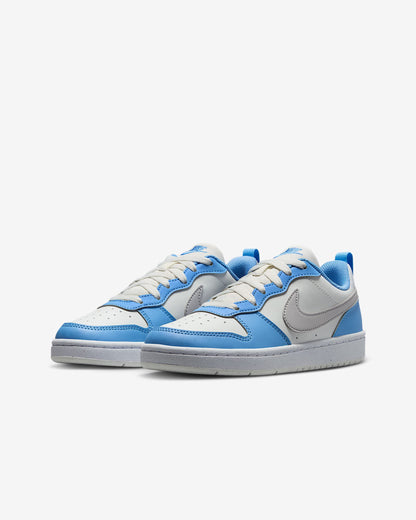 Nike Kids' Court Borough Low Recraft Shoes - Summit White / Cobalt Pulse / White / Vast Grey