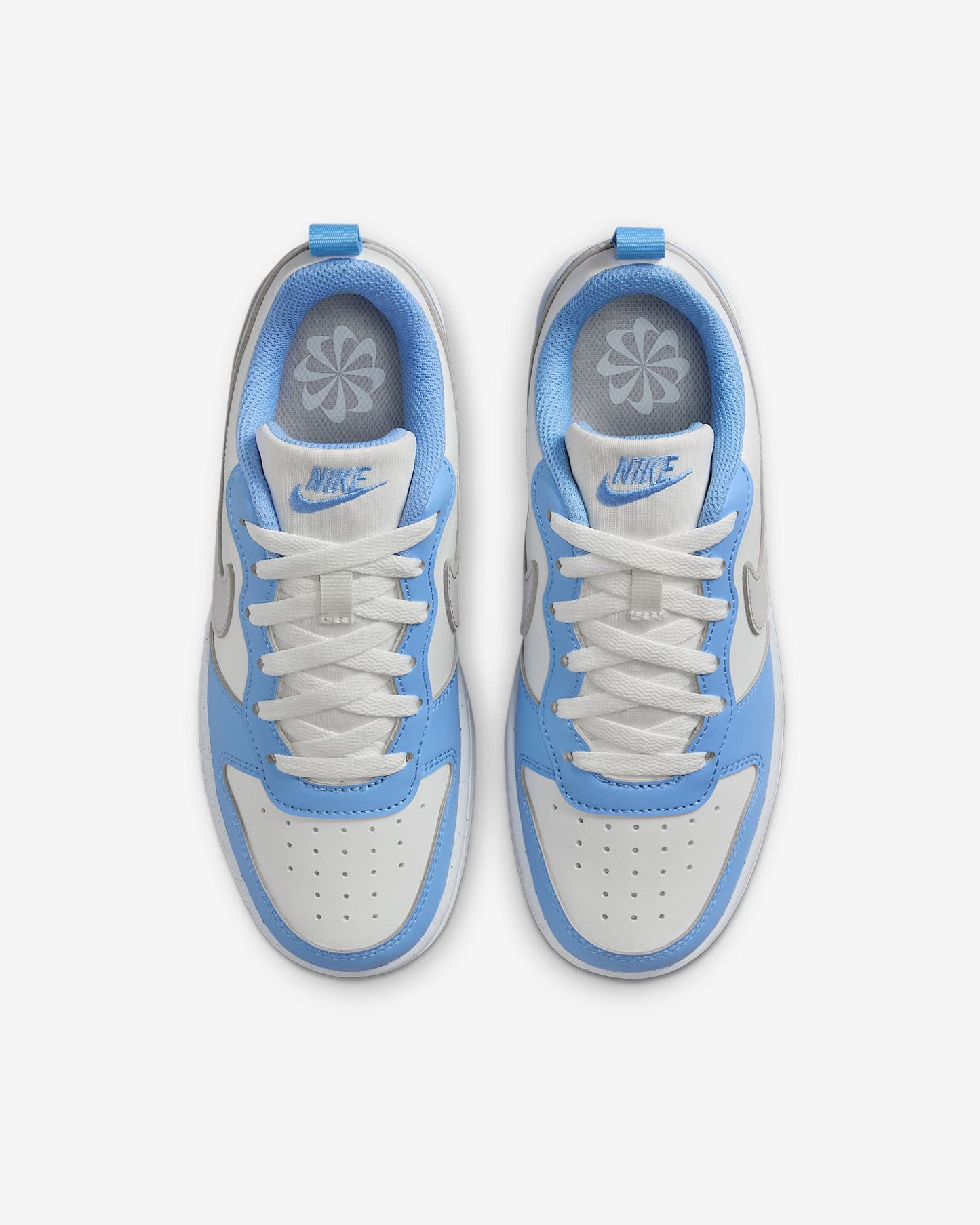 Nike Kids' Court Borough Low Recraft Shoes - Summit White / Cobalt Pulse / White / Vast Grey