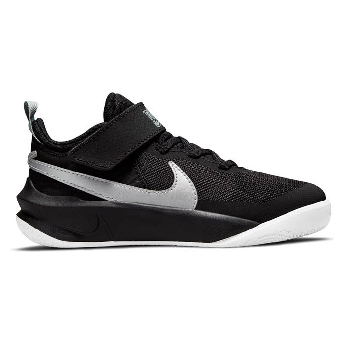 Nike Kids' Team Hustle D 10 Shoes - Black / Metallic Silver / Volt / White