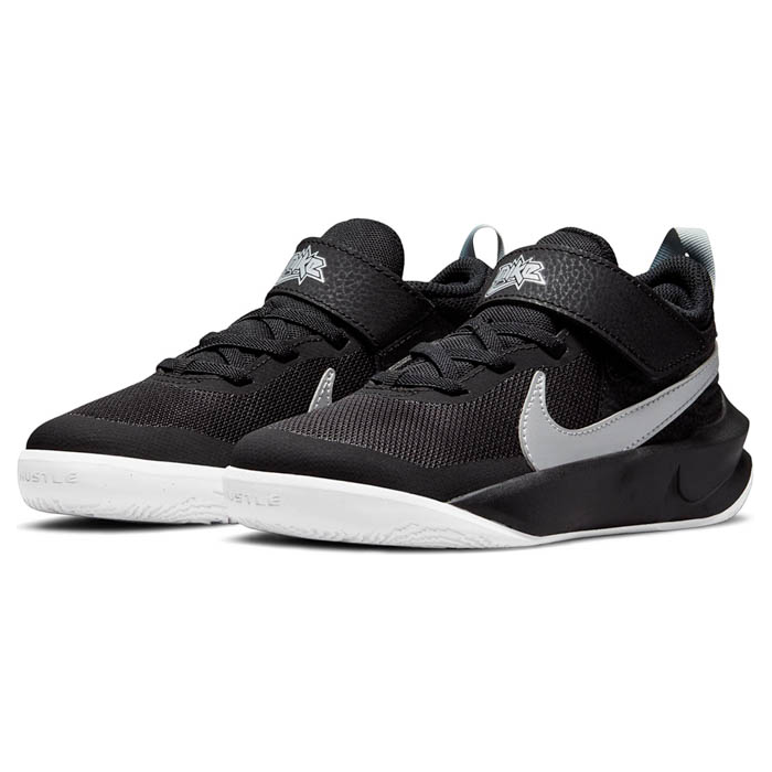 Nike Kids' Team Hustle D 10 Shoes - Black / Metallic Silver / Volt / White