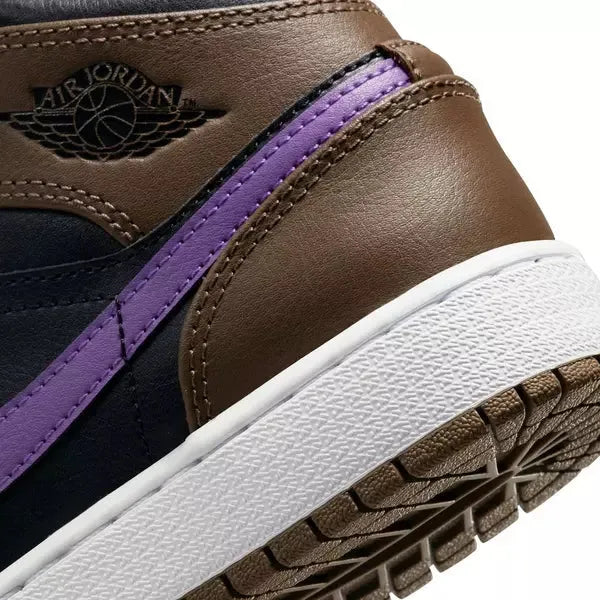 Nike Kids' Air Jordan 1 Mid Shoes - Palomino / Wild Berry / Black / White
