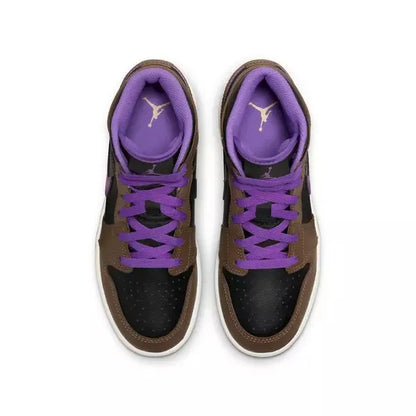 Nike Kids' Air Jordan 1 Mid Shoes - Palomino / Wild Berry / Black / White