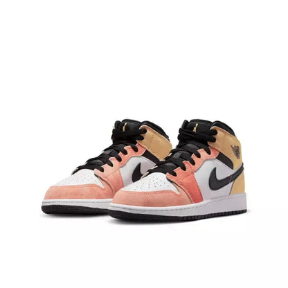 Nike Kids' Air Jordan 1 Mid SE Shoes - Magic Ember / White / Black / Sundial