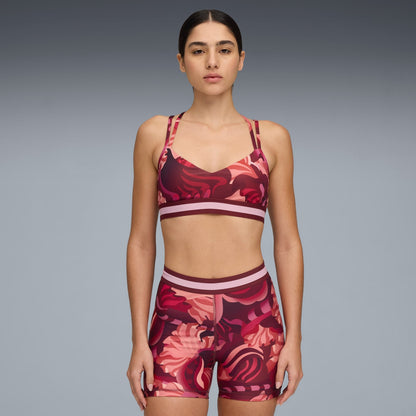 Puma Women's Floral Ribbon Strappy Bra - Ruby