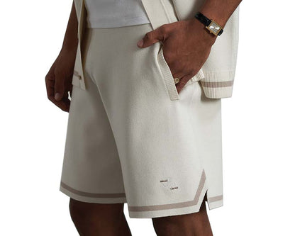 Filling Pieces Knit Shorts Classic Antique White
