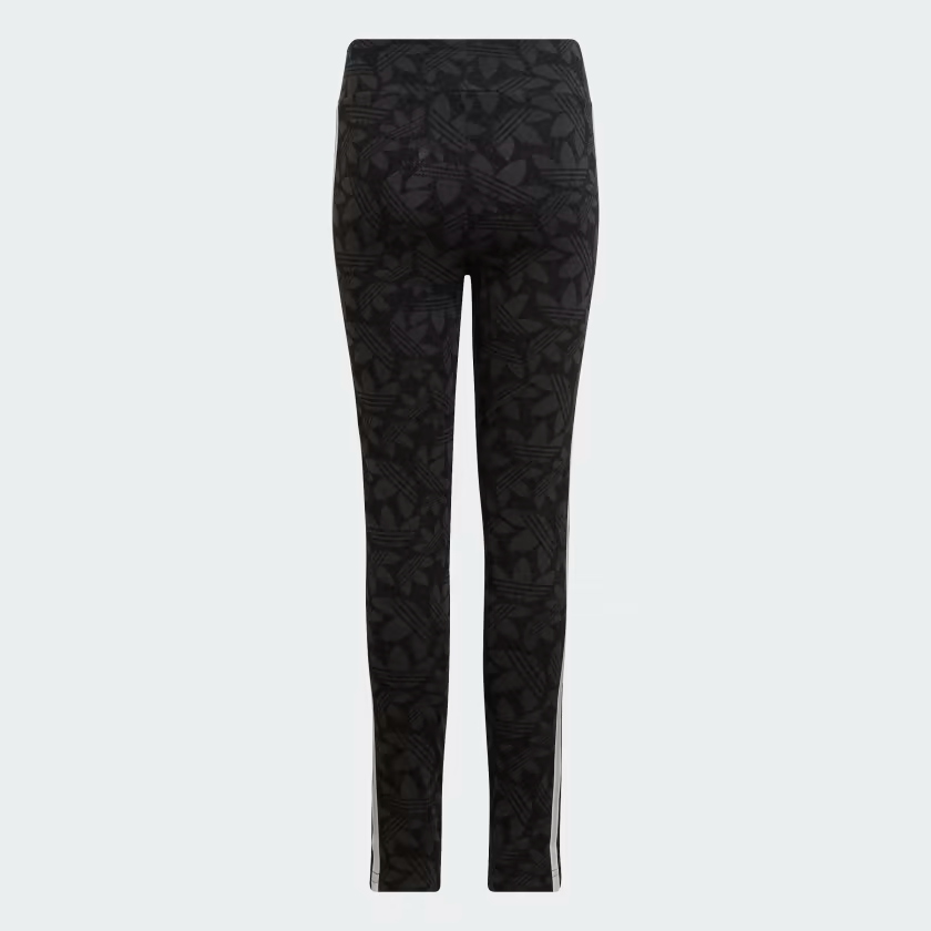 Adidas Kids' High Waisted Allover Print Leggings - Carbon / Black / White