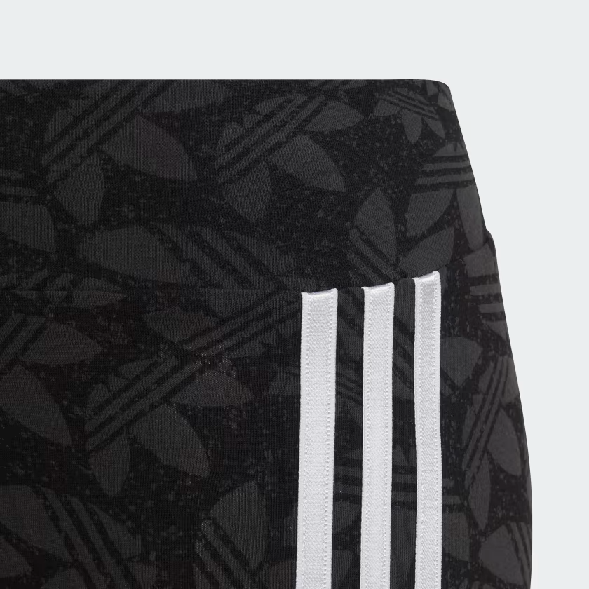 Adidas Kids' High Waisted Allover Print Leggings - Carbon / Black / White