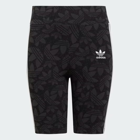 Adidas Kids' High Waisted Cycling Shorts - Carbon / Black / White