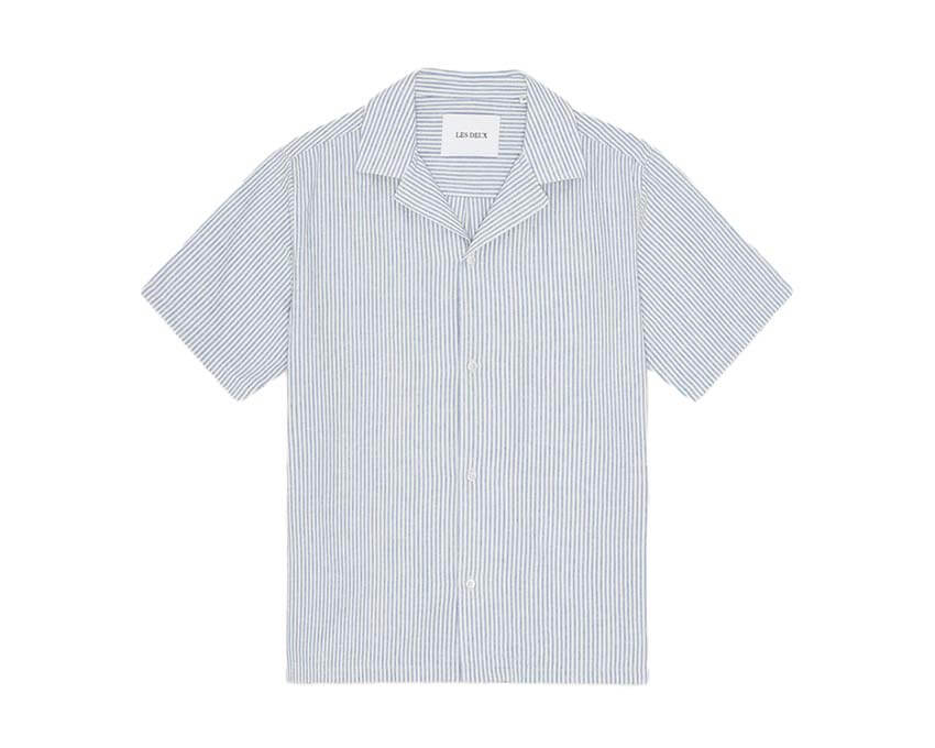 Les Deux Lukas Stripe Cotton Linen SS Shirt