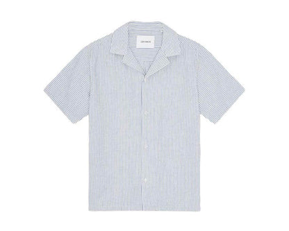 Les Deux Lukas Stripe Cotton Linen SS Shirt