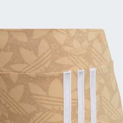 Adidas Kids' Printed Lycra Leggings - Hazy Beige / Beige Tone / White