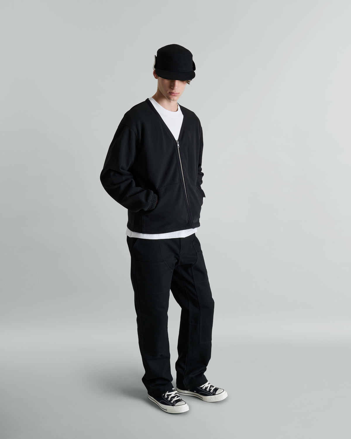 Albright Black Zip Cardigan