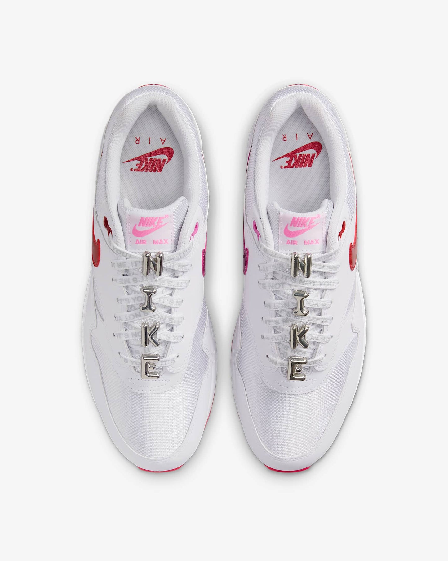Nike Men's Air Max 1 Premium Shoes - White / Playful Pink / University Red