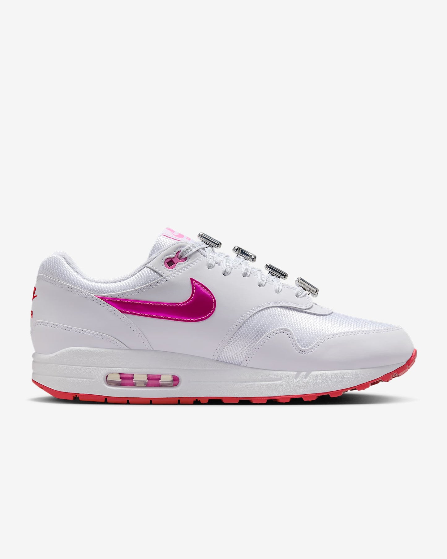 Nike Men's Air Max 1 Premium Shoes - White / Playful Pink / University Red