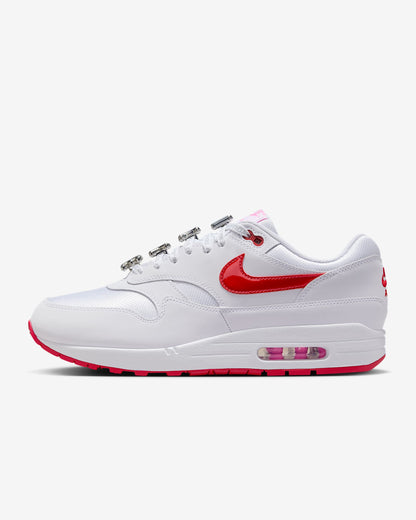 Nike Men's Air Max 1 Premium Shoes - White / Playful Pink / University Red