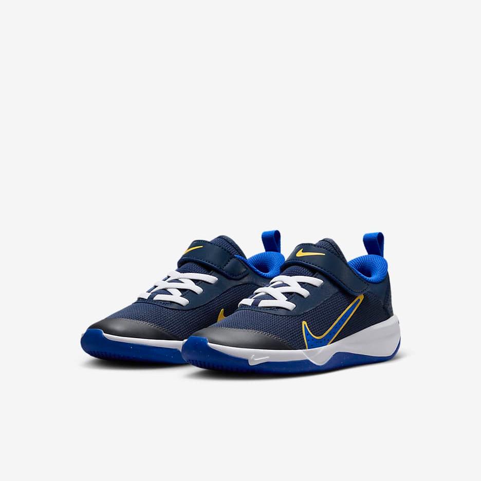 Nike Kids' Omni Multi Court Shoes - Midnight Navy / Saturn Gold / White / Hyper Royal