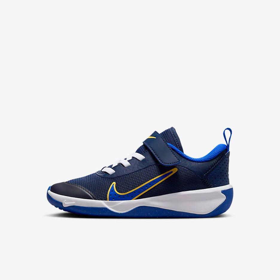Nike Kids' Omni Multi Court Shoes - Midnight Navy / Saturn Gold / White / Hyper Royal