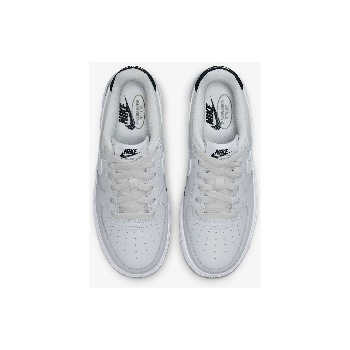 Nike Kids' Air Force 1 LV8 Shoes - Photon Dust / Black / Chlorophyll / White