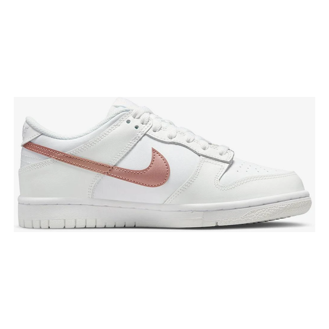 Nike Kids' Dunk Low GS Shoes - Summit White / Metallic Red Bronze