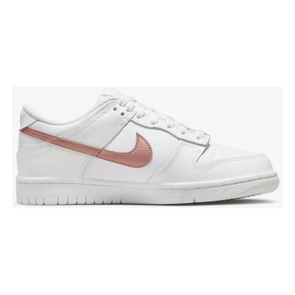 Nike Kids' Dunk Low GS Shoes - Summit White / Metallic Red Bronze