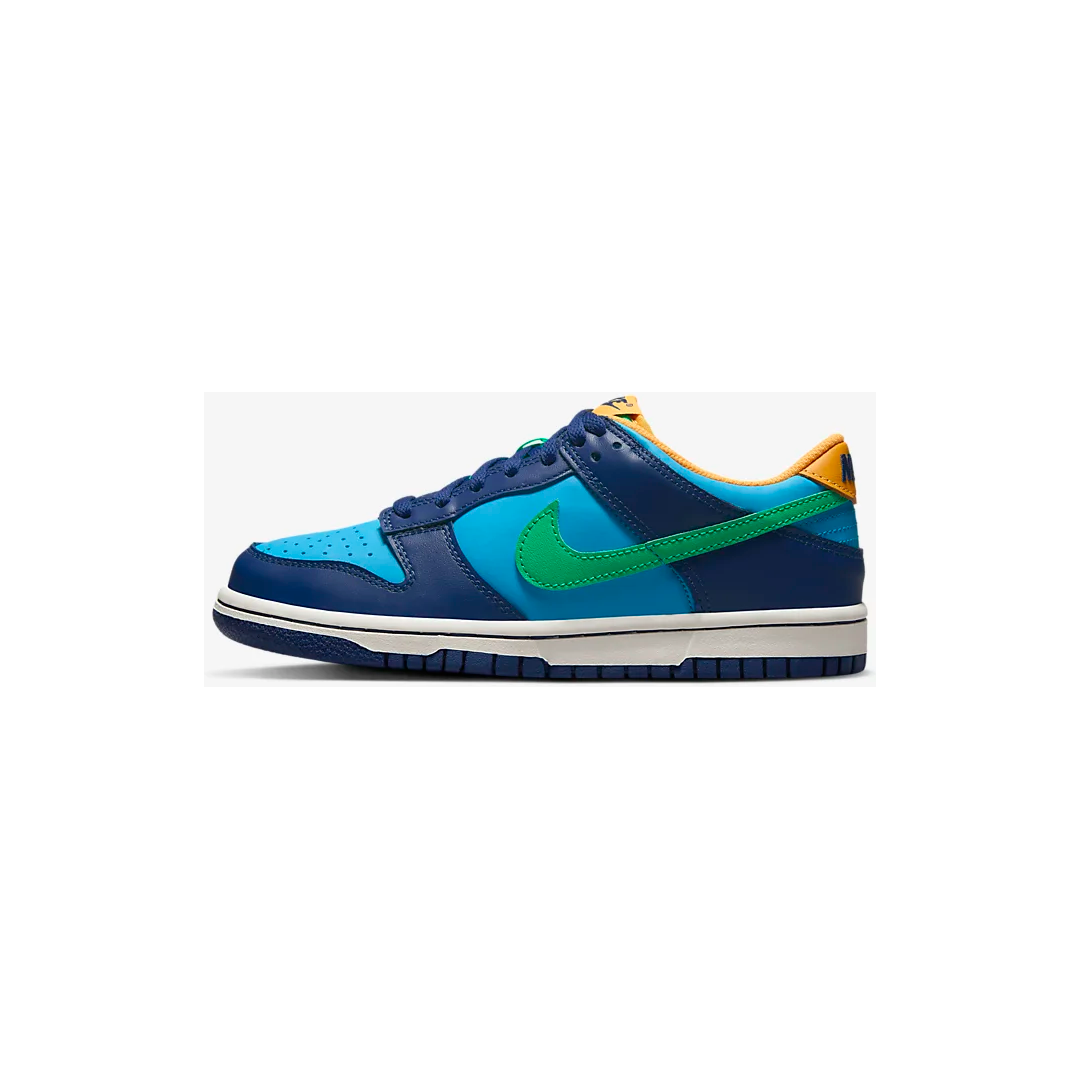 Nike Kids' Dunk Low Shoes - Baltic Blue / Deep Royal / Laser Orange / Electric Algae