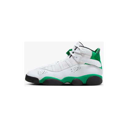Kids' Jordan 6 Rings Shoes - White / Black / Lucky Green