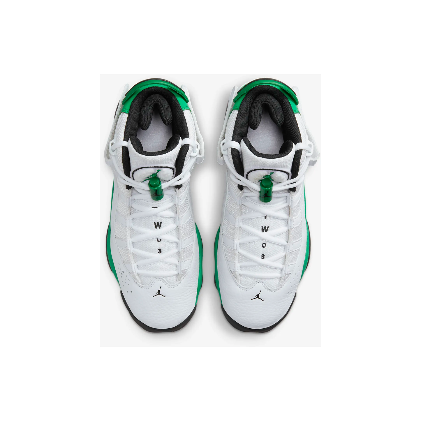 Kids' Jordan 6 Rings Shoes - White / Black / Lucky Green