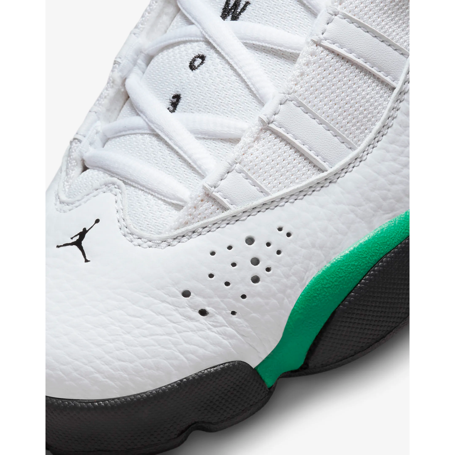 Kids' Jordan 6 Rings Shoes - White / Black / Lucky Green