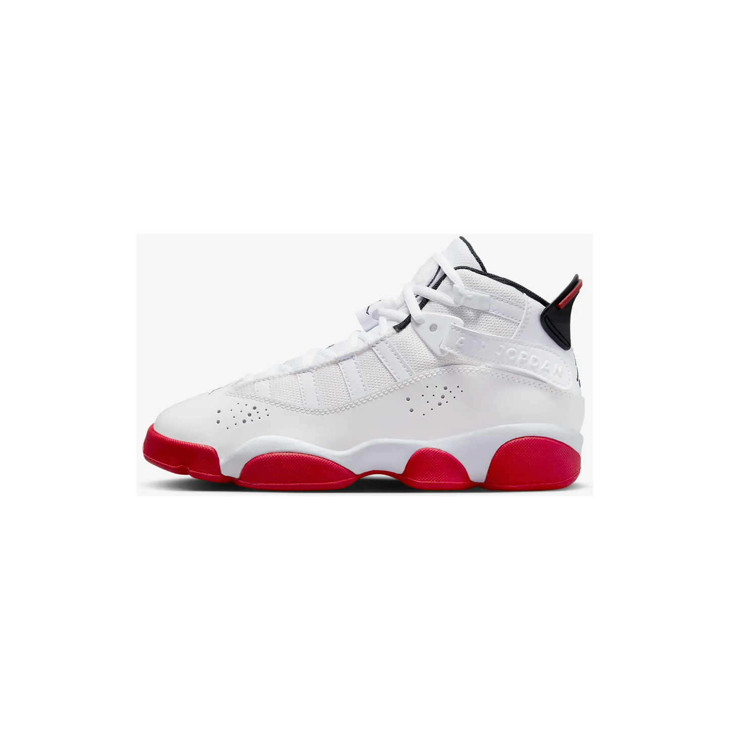 Kids' Jordan 6 Rings Shoes - White / Black / University Red