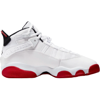 Kids' Jordan 6 Rings Shoes - White / Black / University Red
