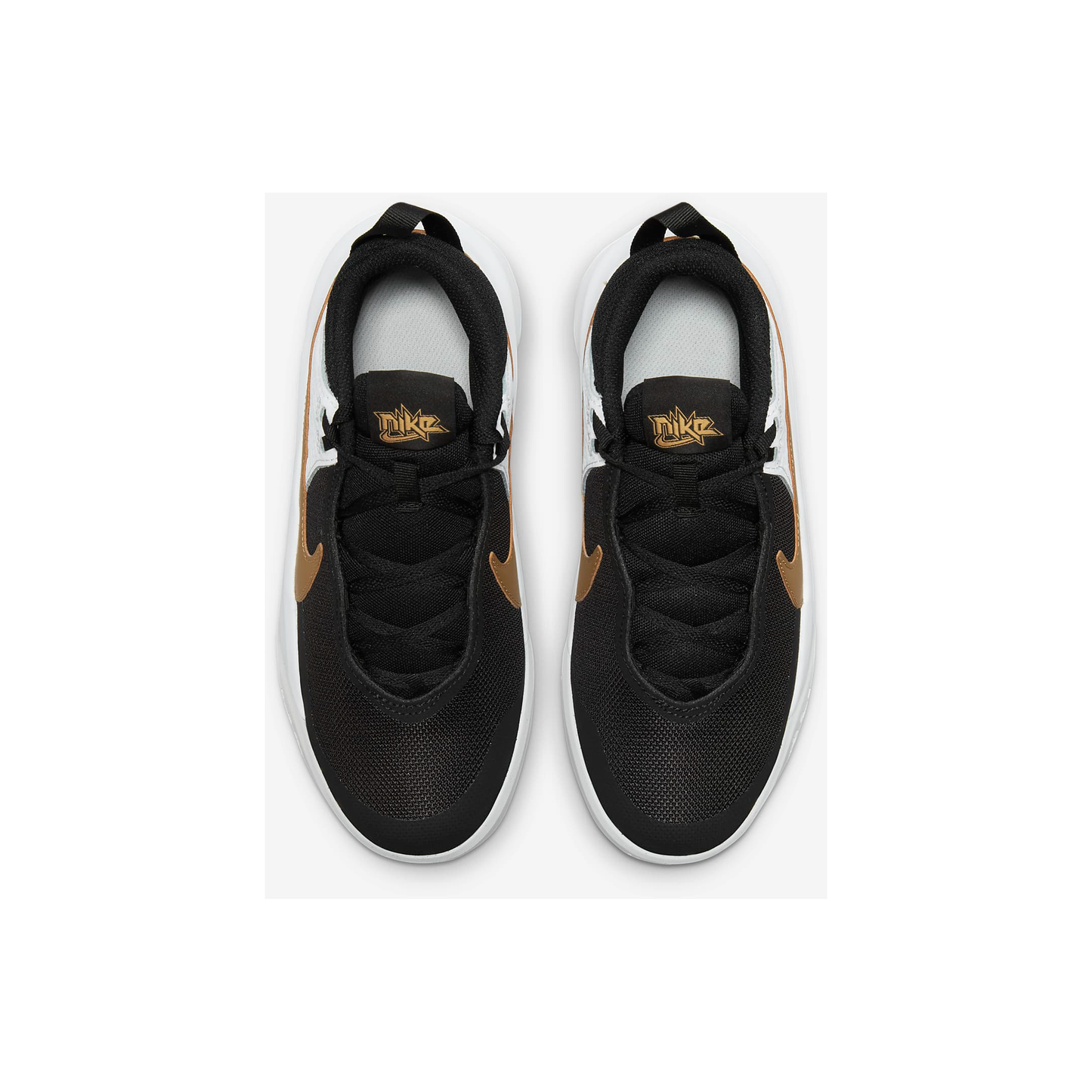 Nike Kids' Team Hustle D 10 Shoes - Black / White / Photon Dust / Metallic Gold
