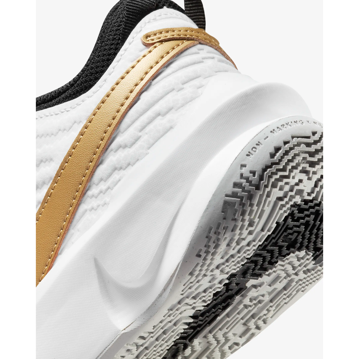 Nike Kids' Team Hustle D 10 Shoes - Black / White / Photon Dust / Metallic Gold