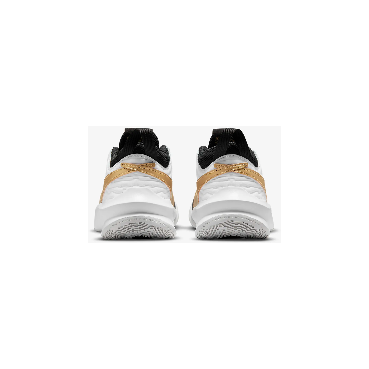 Nike Kids' Team Hustle D 10 Shoes - Black / White / Photon Dust / Metallic Gold