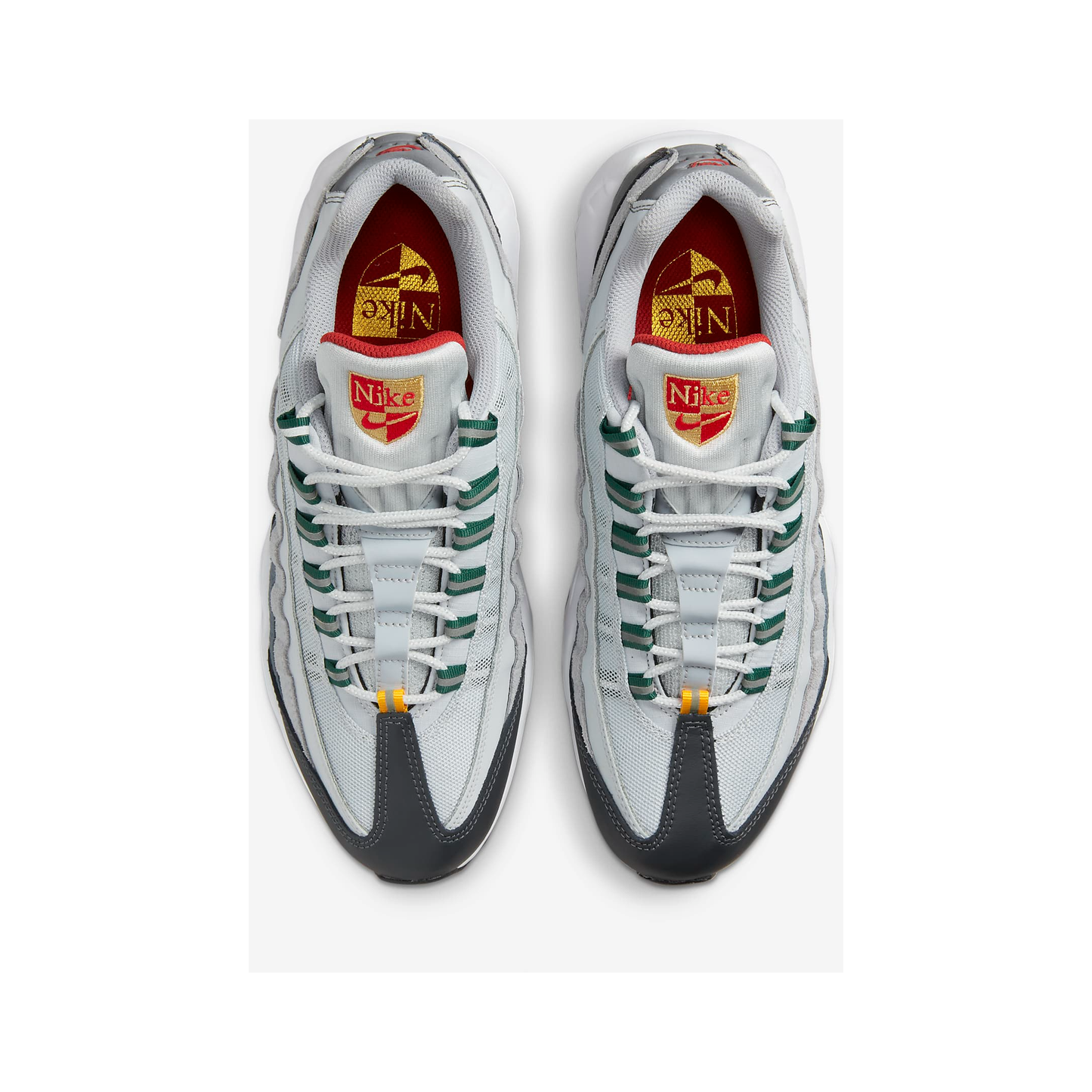 Nike Men's Air Max 95 Shoes - Pure Platinum / University Gold / Cinnabar / Gorge Green