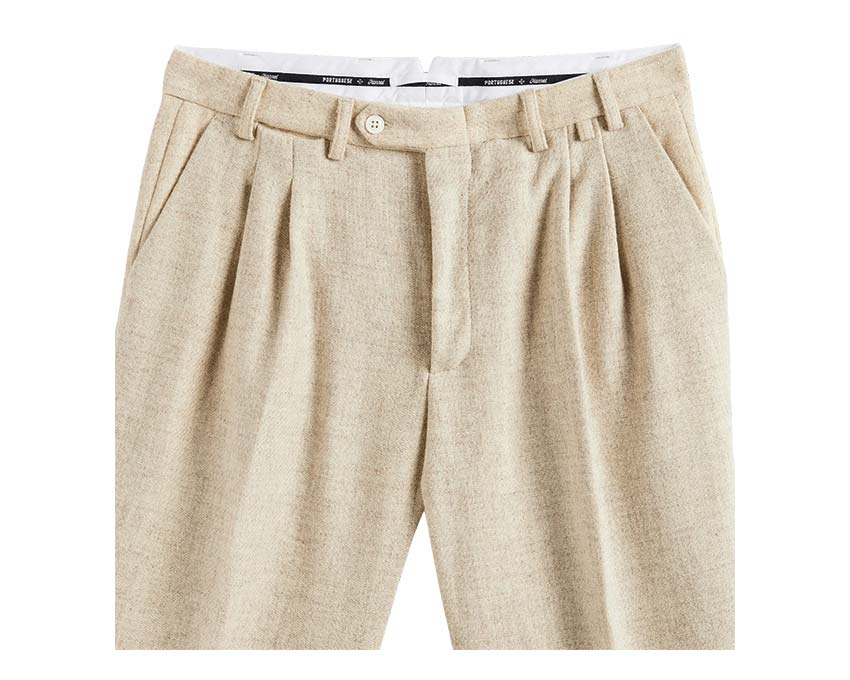 Portuguese Flannel Double Pleat Trousers