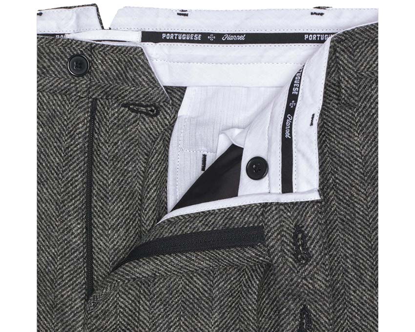 Portuguese Flannel Wool Herringbone Trousers