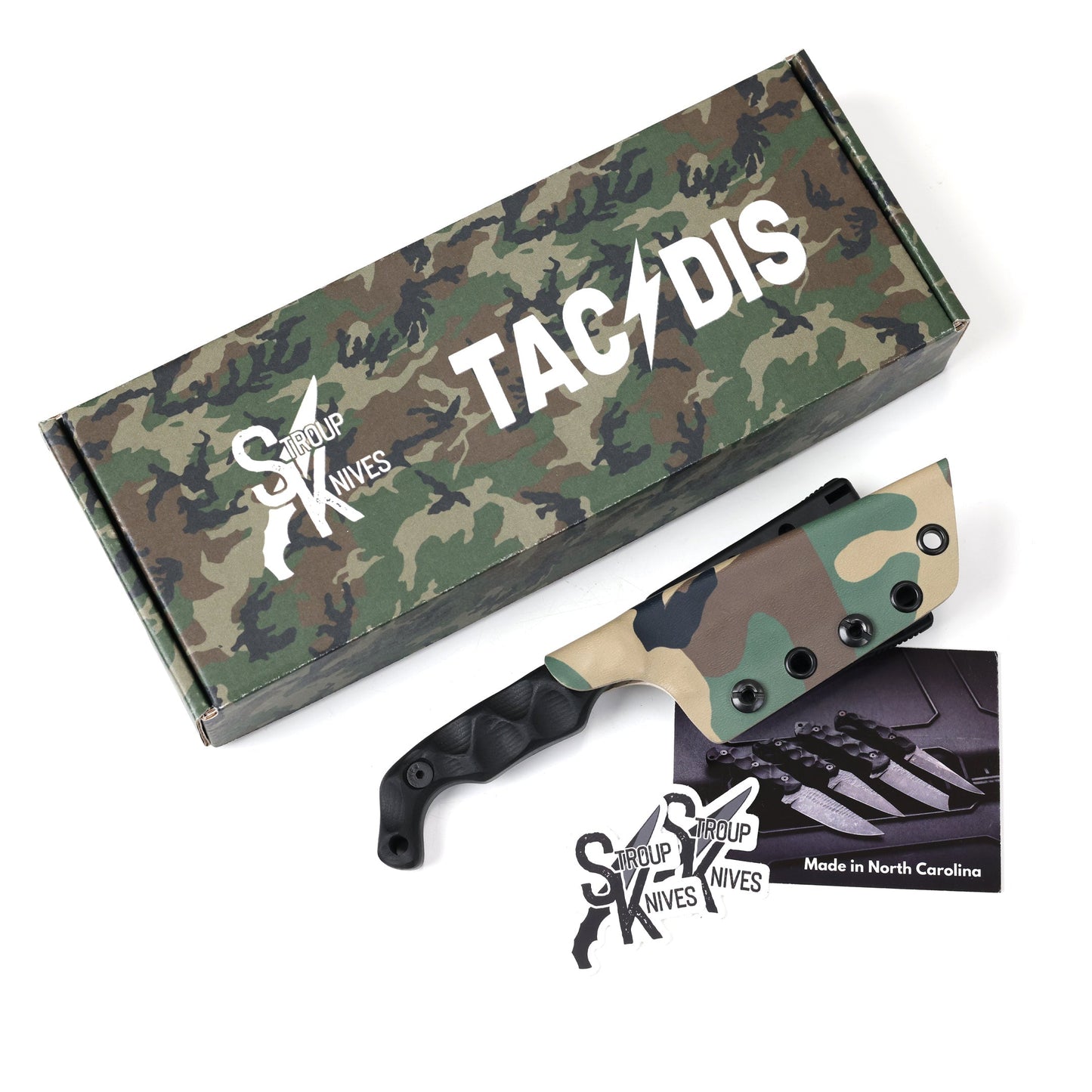 TD x Stroup Knives Bravo 5 Tanto - Woodland Sheath