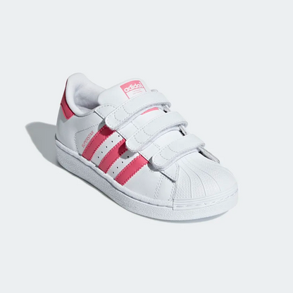 Adidas Kids' Superstar Shoes - Cloud White / Real Pink